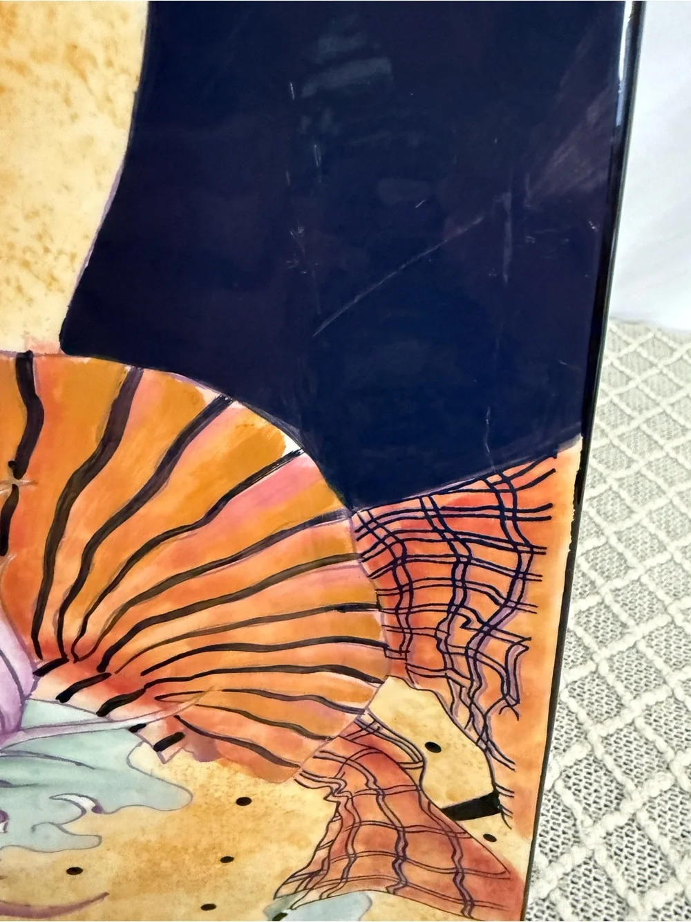 Certified International Halloween Witch Platter - Orange, Black, Green, Purple